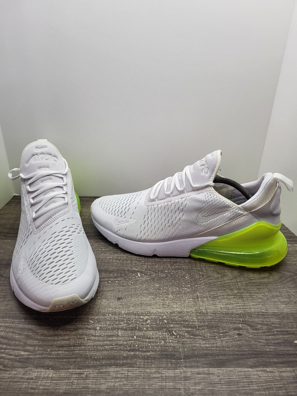 Nike Air Max 270 White Volt Running Shoes Sneakers Men's Size 13